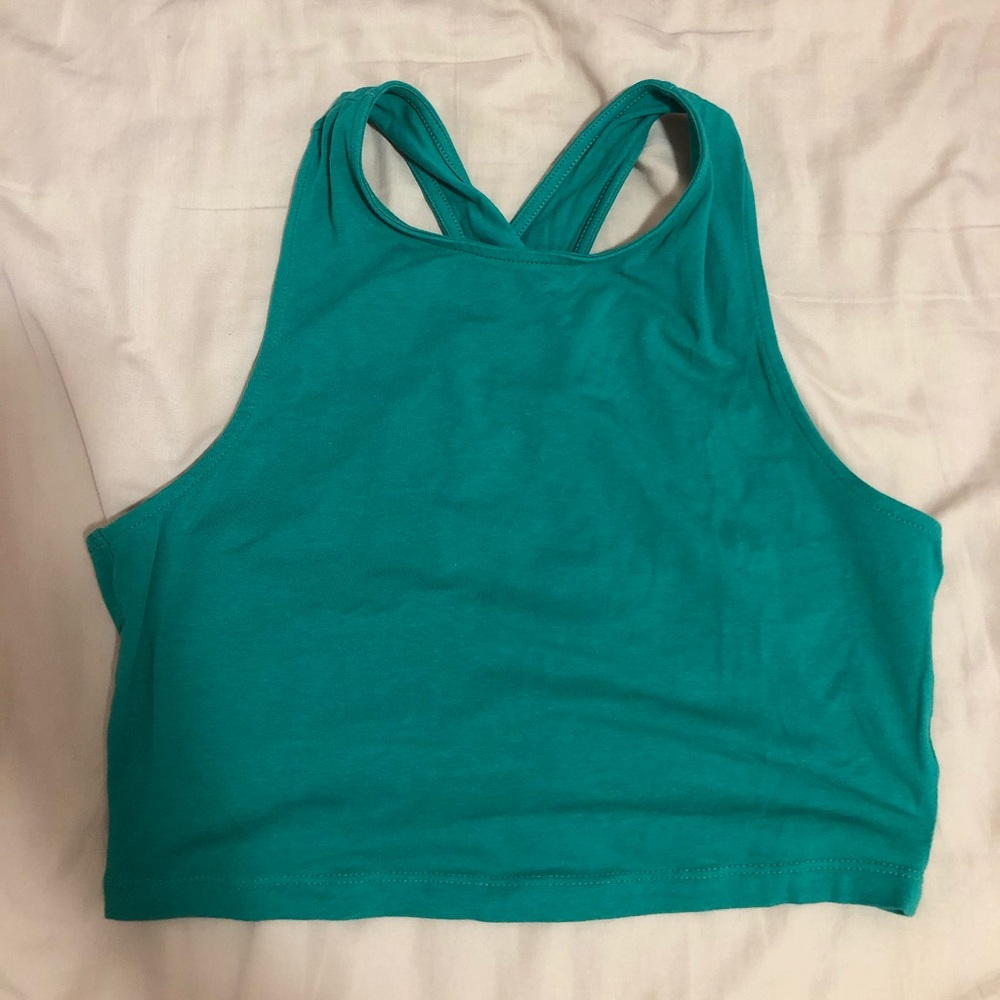 Green crop top